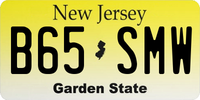 NJ license plate B65SMW