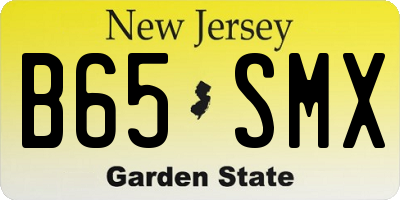 NJ license plate B65SMX