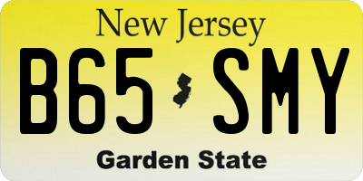 NJ license plate B65SMY