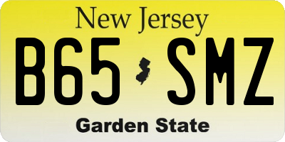 NJ license plate B65SMZ
