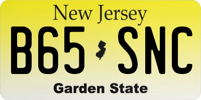 NJ license plate B65SNC