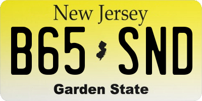 NJ license plate B65SND