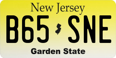 NJ license plate B65SNE