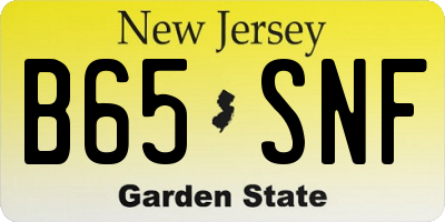 NJ license plate B65SNF