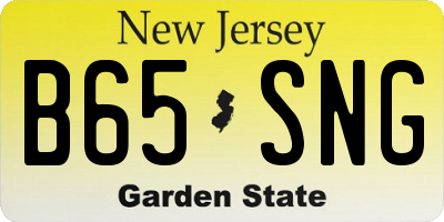 NJ license plate B65SNG