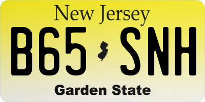 NJ license plate B65SNH