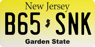 NJ license plate B65SNK