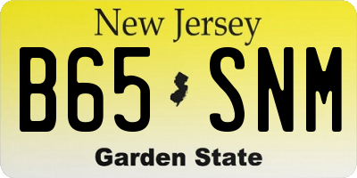 NJ license plate B65SNM
