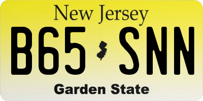 NJ license plate B65SNN