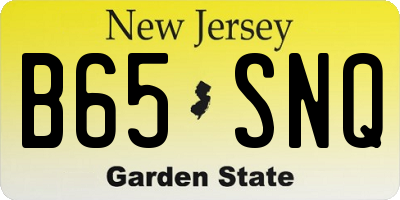 NJ license plate B65SNQ