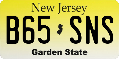 NJ license plate B65SNS