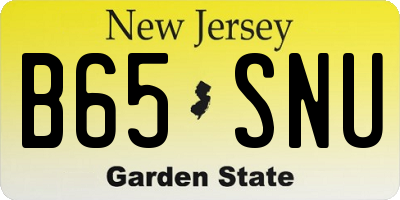 NJ license plate B65SNU