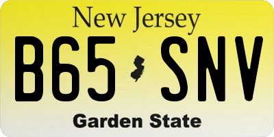 NJ license plate B65SNV