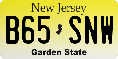 NJ license plate B65SNW