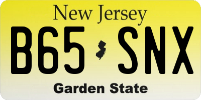 NJ license plate B65SNX