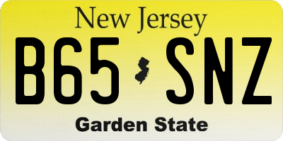 NJ license plate B65SNZ