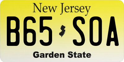 NJ license plate B65SOA