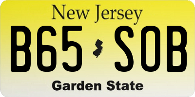 NJ license plate B65SOB