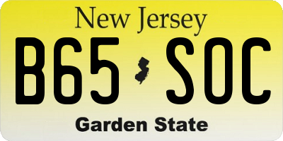 NJ license plate B65SOC