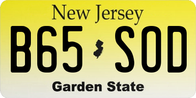 NJ license plate B65SOD
