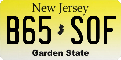 NJ license plate B65SOF