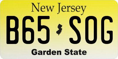 NJ license plate B65SOG