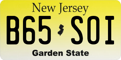 NJ license plate B65SOI