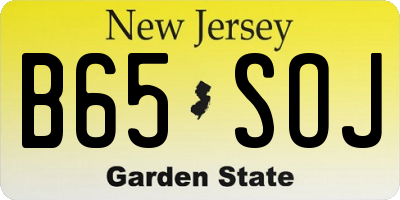 NJ license plate B65SOJ