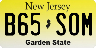 NJ license plate B65SOM