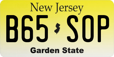 NJ license plate B65SOP