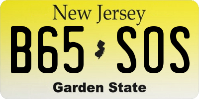 NJ license plate B65SOS
