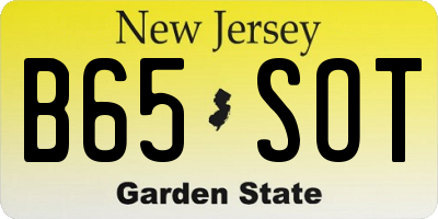 NJ license plate B65SOT