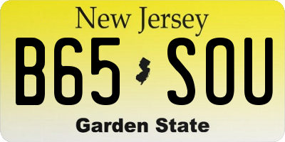 NJ license plate B65SOU