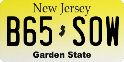 NJ license plate B65SOW
