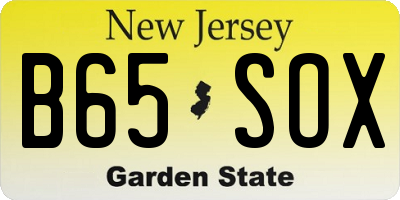 NJ license plate B65SOX