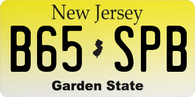 NJ license plate B65SPB