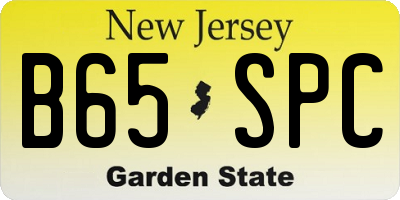 NJ license plate B65SPC