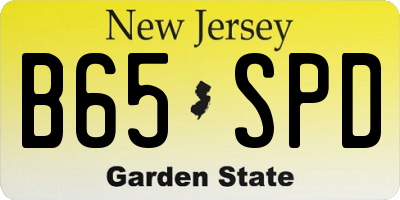 NJ license plate B65SPD