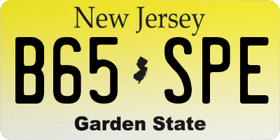NJ license plate B65SPE