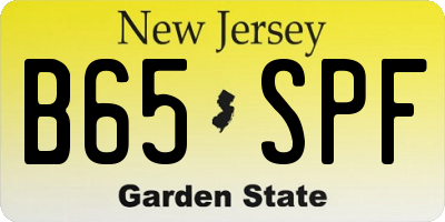 NJ license plate B65SPF