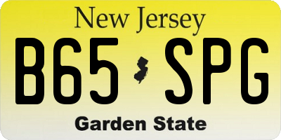 NJ license plate B65SPG