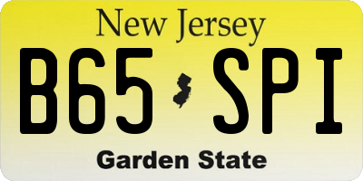 NJ license plate B65SPI