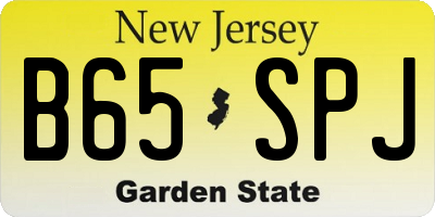 NJ license plate B65SPJ