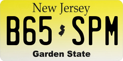 NJ license plate B65SPM