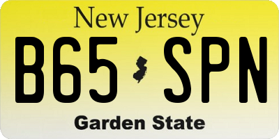 NJ license plate B65SPN