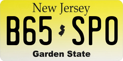 NJ license plate B65SPO