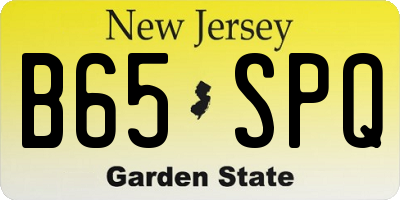 NJ license plate B65SPQ