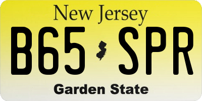 NJ license plate B65SPR