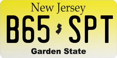 NJ license plate B65SPT