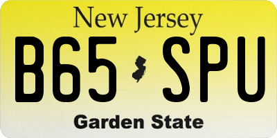 NJ license plate B65SPU